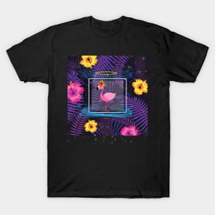 Flamingo with flowers T-Shirt